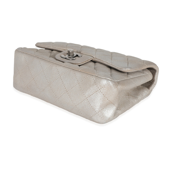 Chanel Silver Metallic Nubuck Rectangular Mini Flap - Picture 7 of 7